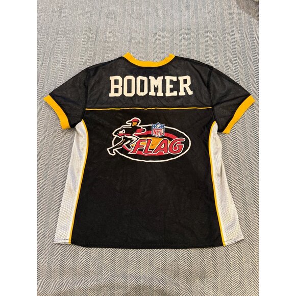 NFL Steelers Reversible Flag Football Jersey With BOOMER Name Black & White Mesh - Picture 3 of 13